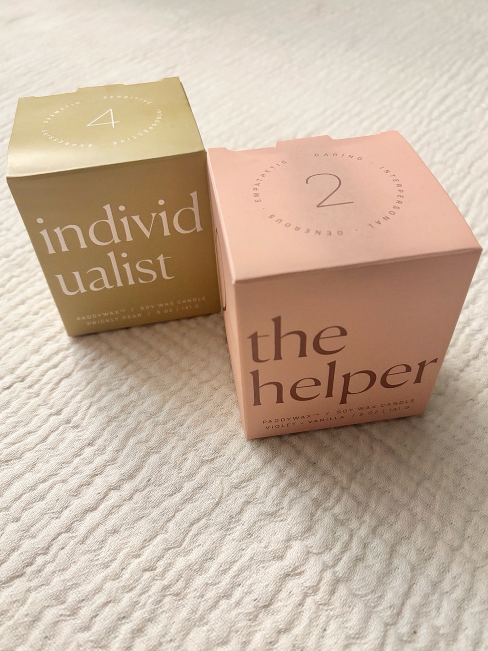 2 Paddywax Enneagram Number Type Candles The Helper and Individualist Bundle